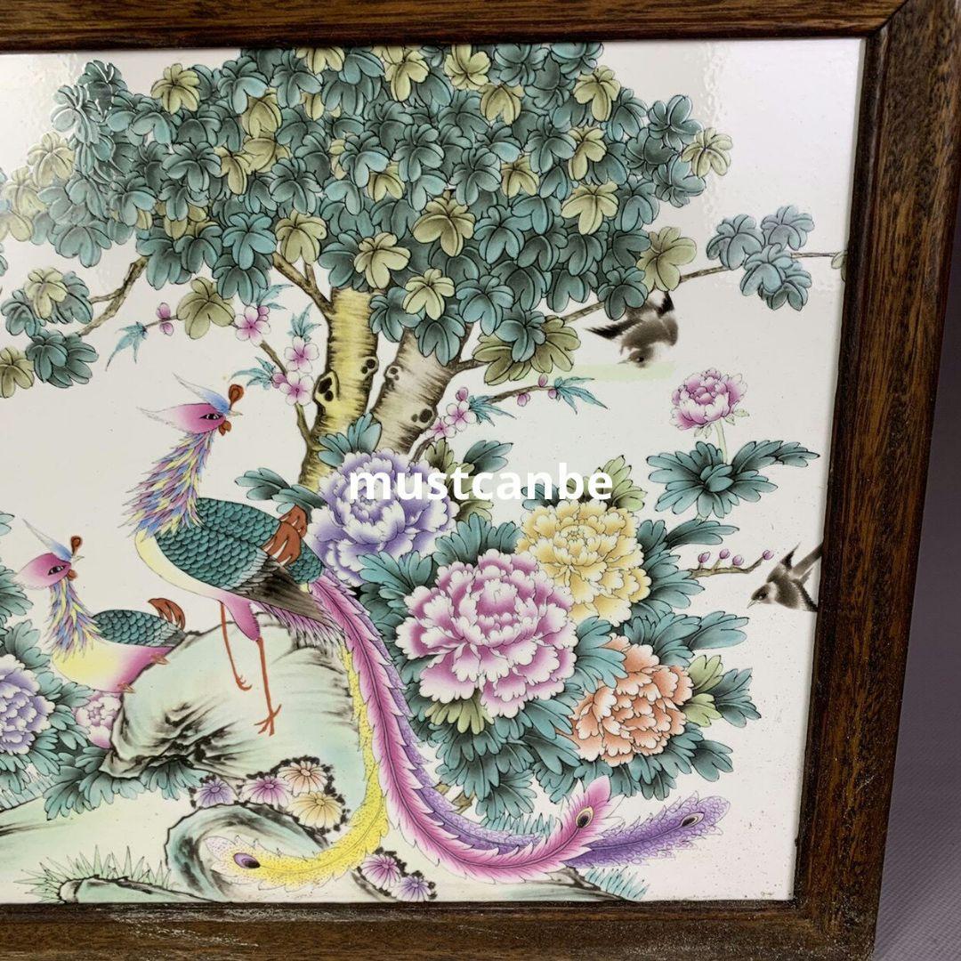 景徳鎮 陶板画 百鳥朝鳳 応接間 玄関 寝室 装飾品 工芸品 美術品 置物