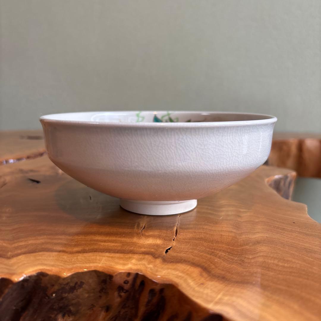 色絵朝顔文 橋本紫雲作 共箱 抹茶碗 茶道具