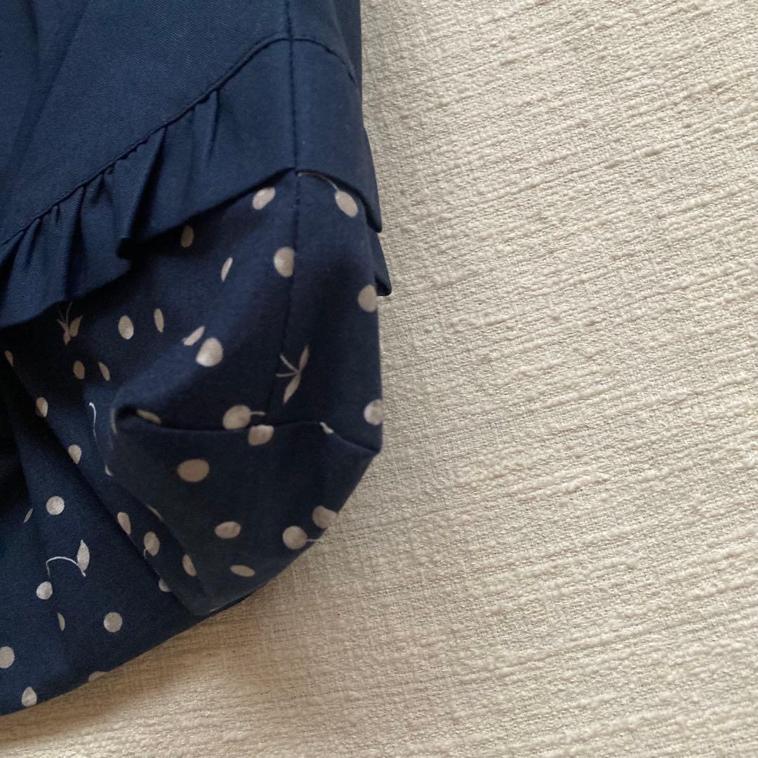 さらなみ！無地フリルさくらんぼドット柄レッスンバッグ+体操服袋+上履き入れ