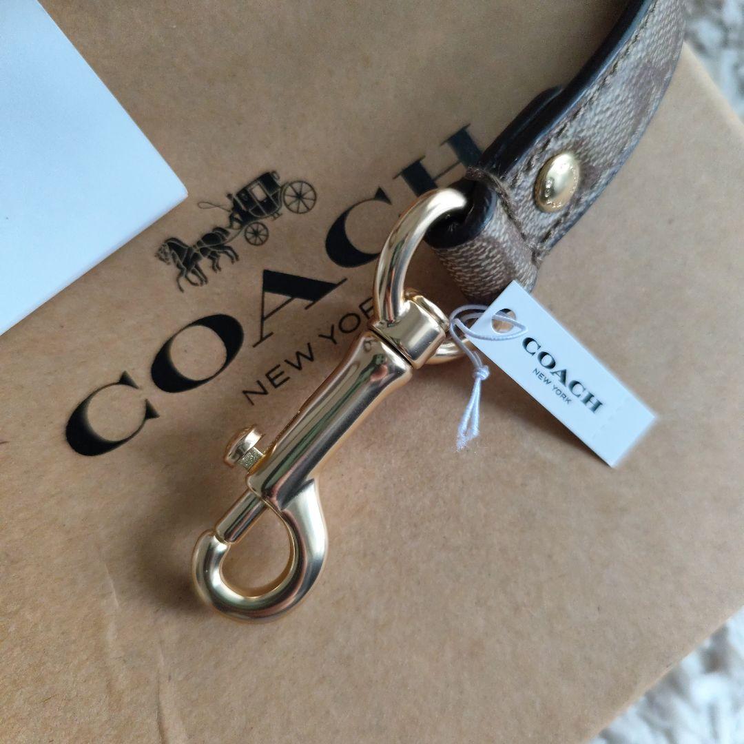 新品　未使用　COACH 犬　リード　シグネチャー　　М　S　小型犬　中型犬