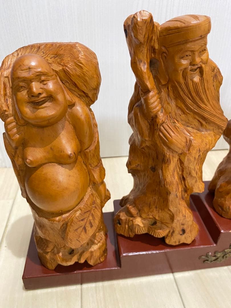 開運七福神木彫