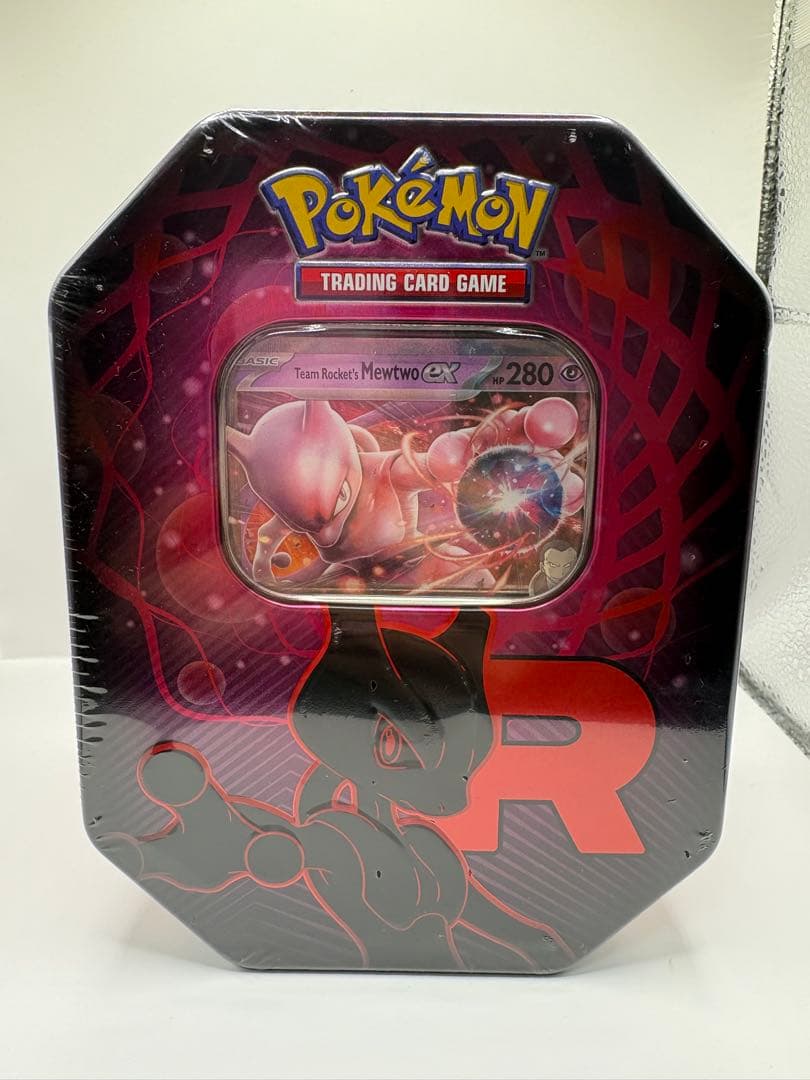 英語版 ロケット団のミュウツーex tin缶 公式品 ポケモンカード