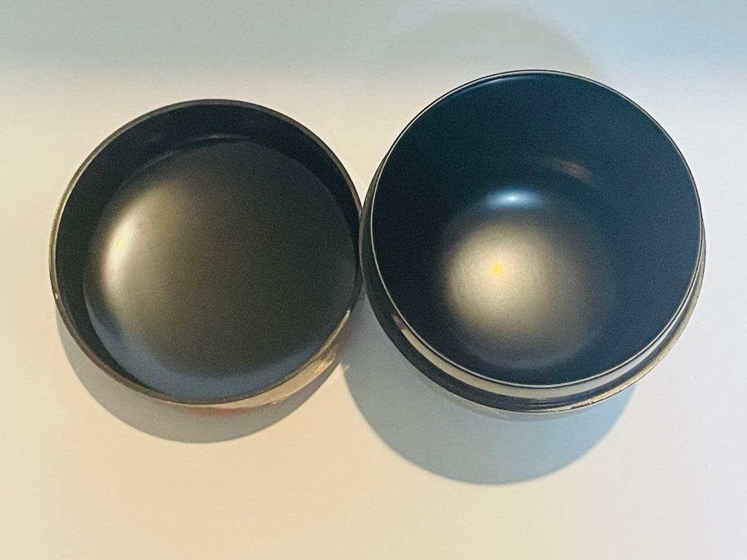 茶道具 円筒形　棗　金箔　鳥　花　お茶