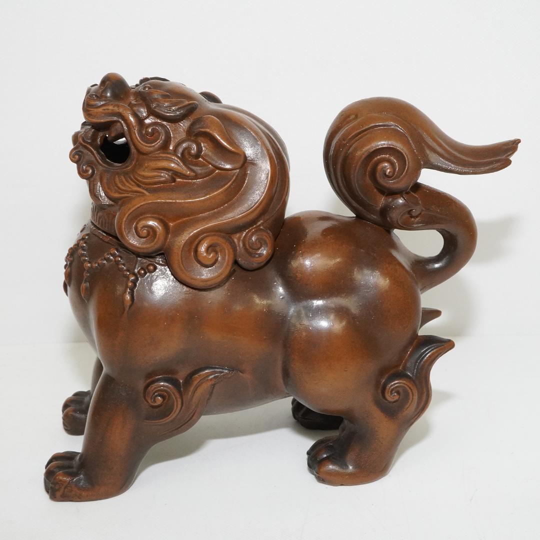 高岡銅器　正晴　獅子　香炉　台付き