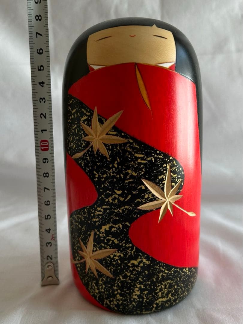 卯三郎 こけし 紅葉 もみじ 赤 工芸品 民芸品 童女 着物