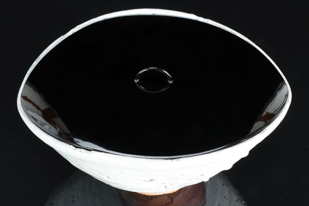 萩焼 高見世清光 鬼萩水指 共箱栞付 茶道具 水指 漆蓋付 茶陶 作家物 古美術