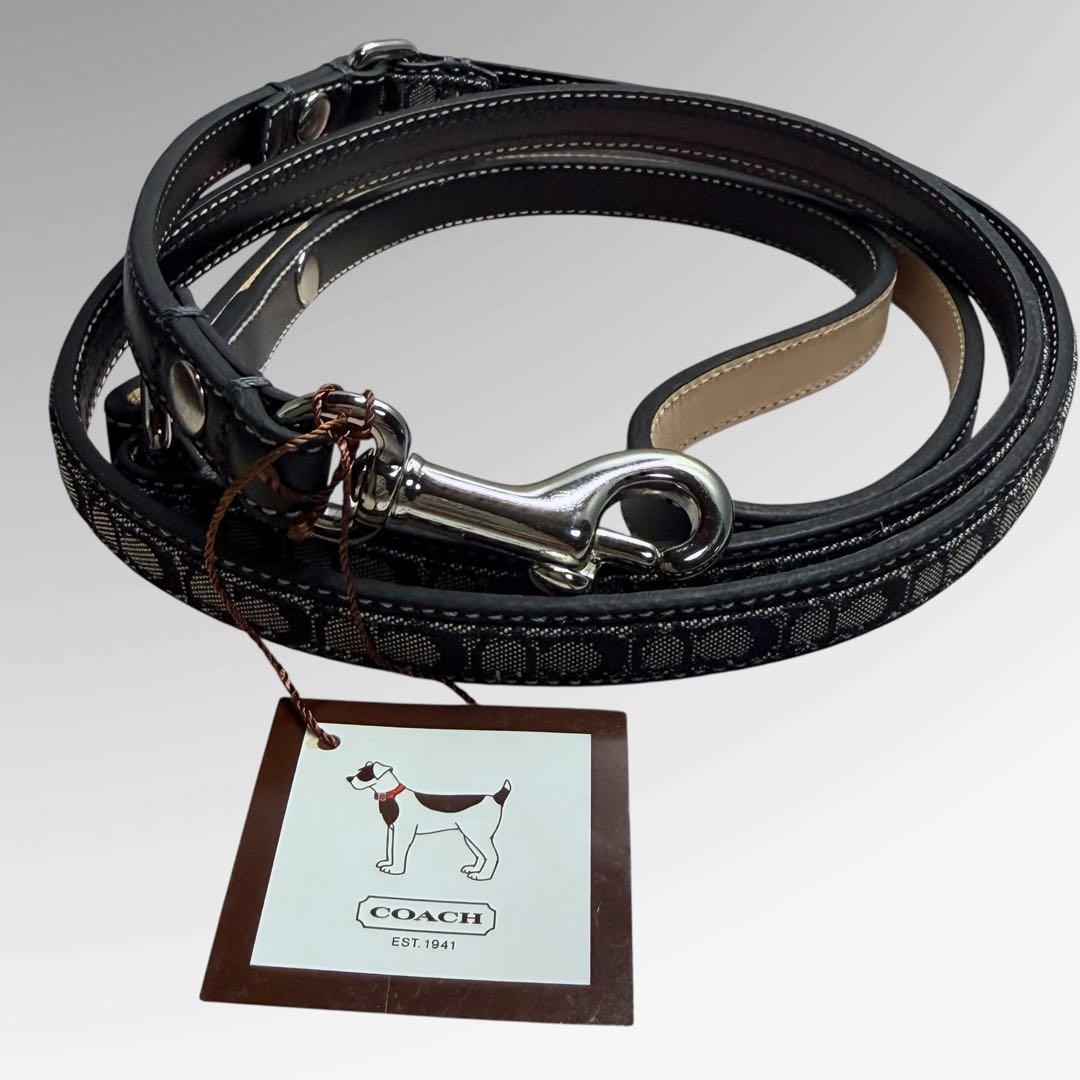 Ⴤ1449ꕤ未使用 COACH 小型犬用 ドッグリード シグネチャー